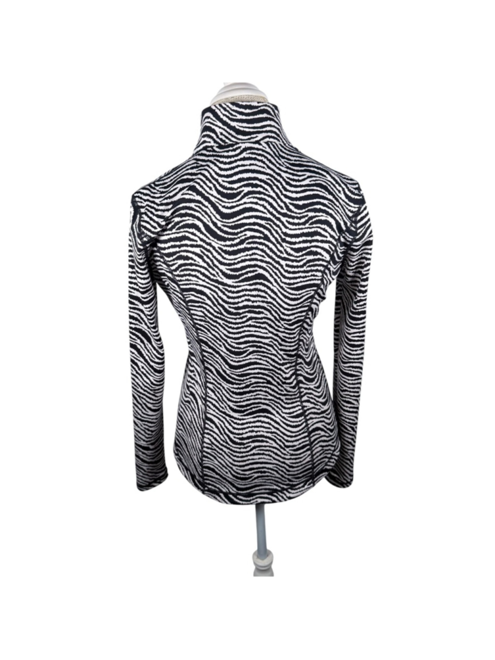 J.McLaughlin Billie Zebra Print Full Zip Jacket Golf Active Stretch Jersey Sz S - Picture 6 of 12